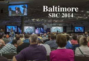 More than 5,100 messengers attended the June 9-10 Southern Baptist Convention annual meeting at the Baltimore Convention Center presided over by SBC President Fred Luter, seen on the screen. This year's convention theme is "Restoration and Revival Through Prayer."  Photo by Van Payne.
