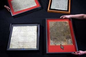 The British Library brought together the four existing original Magna Carta manuscripts from King John's reign for the first time during a three-day "unification event" earlier this year. Photo by Clare Kendall for British Library