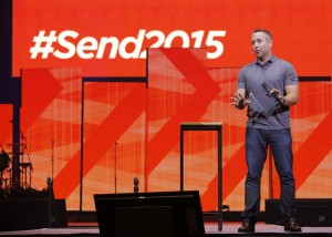 J.D. Greear, pastor of Summit Church in Raleigh, N.C., was the keynote speaker for the opening session of the 2015 Send North America Conference. “Jesus’ promises about the greatness of the church were always tied to sending. He always focused on leaders being raised up and sent out, not an audience being gathered in and counted,” Greear said. NAMB photo by John Swain