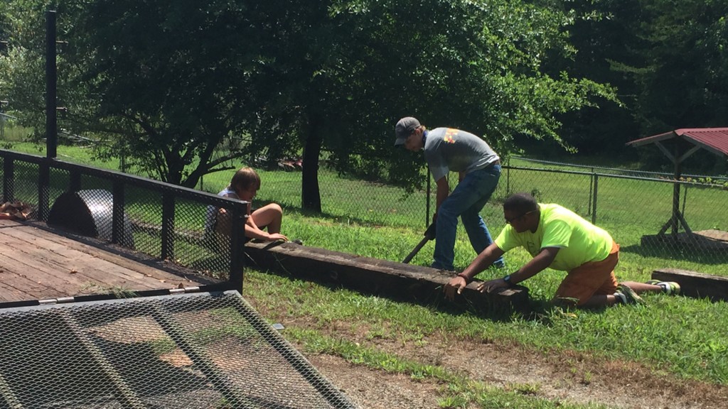 Teenage members of Powdersville First Baptist Church in Easley, S.C., build a driveway at a ministry the church founded to help girls in the foster care system. Submitted photo
