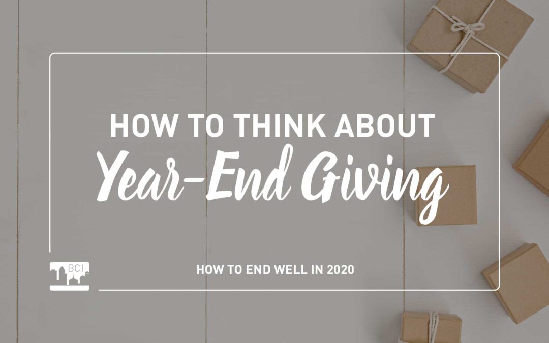 How to Think about Year-End Giving in 2020