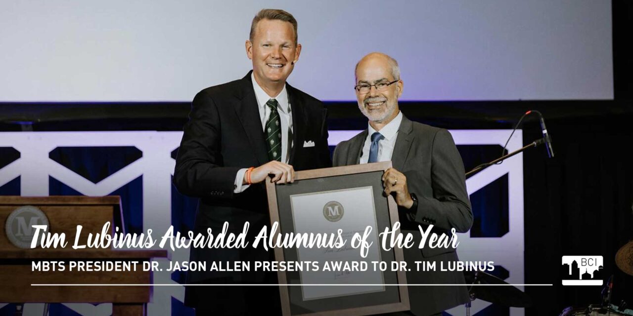 Tim Lubinus Awarded MBTS 2024 Alumnus of Year